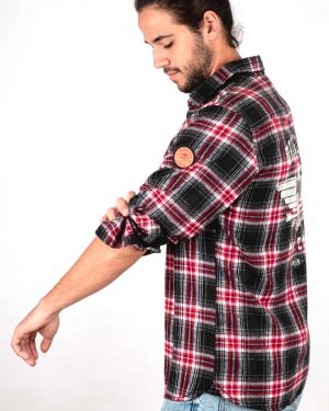 Woven Plaid Flannel Long Sleeve Shirt Original